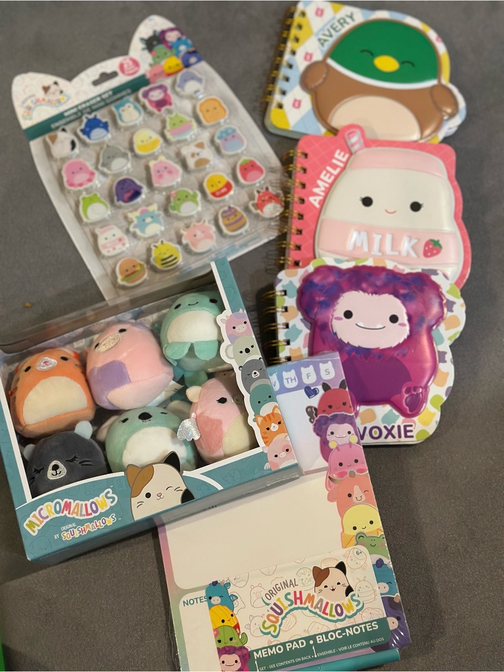 Squishmallows Kids Memo Pad & Plush Set - Assorted Pastel Colors